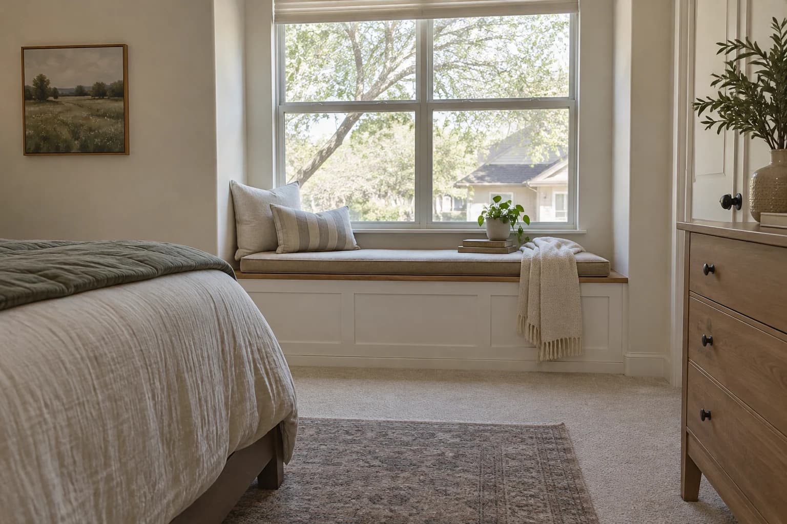 AI design concept: Bedroom Reading Window Seat — main view