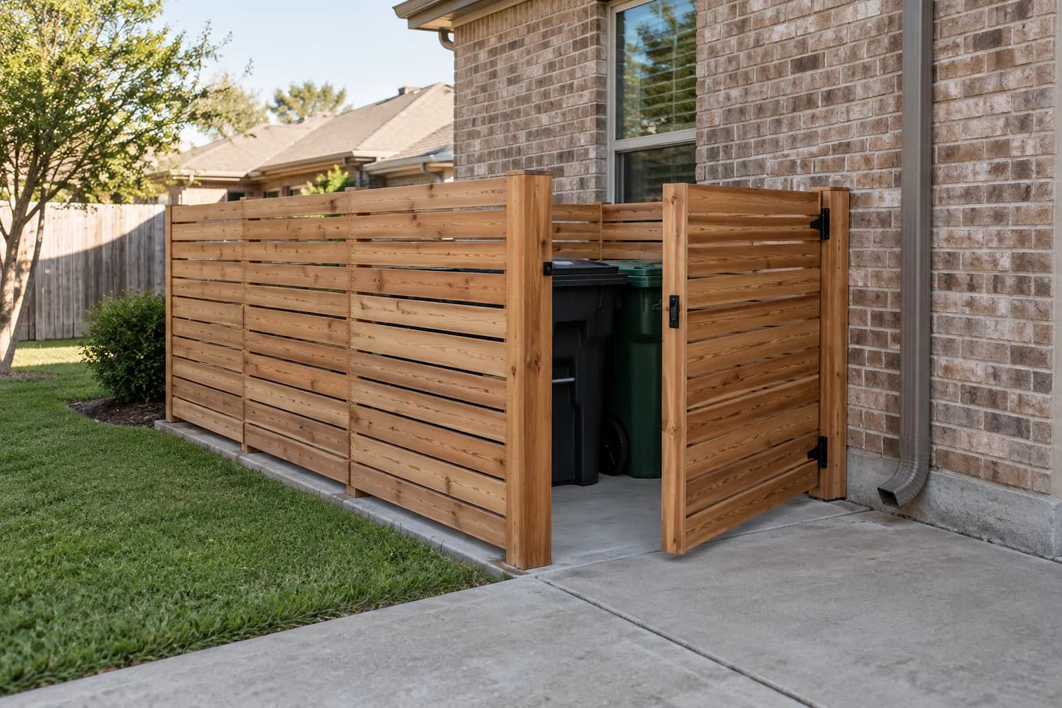 AI design concept: Side-Yard Bin Screen — main view
