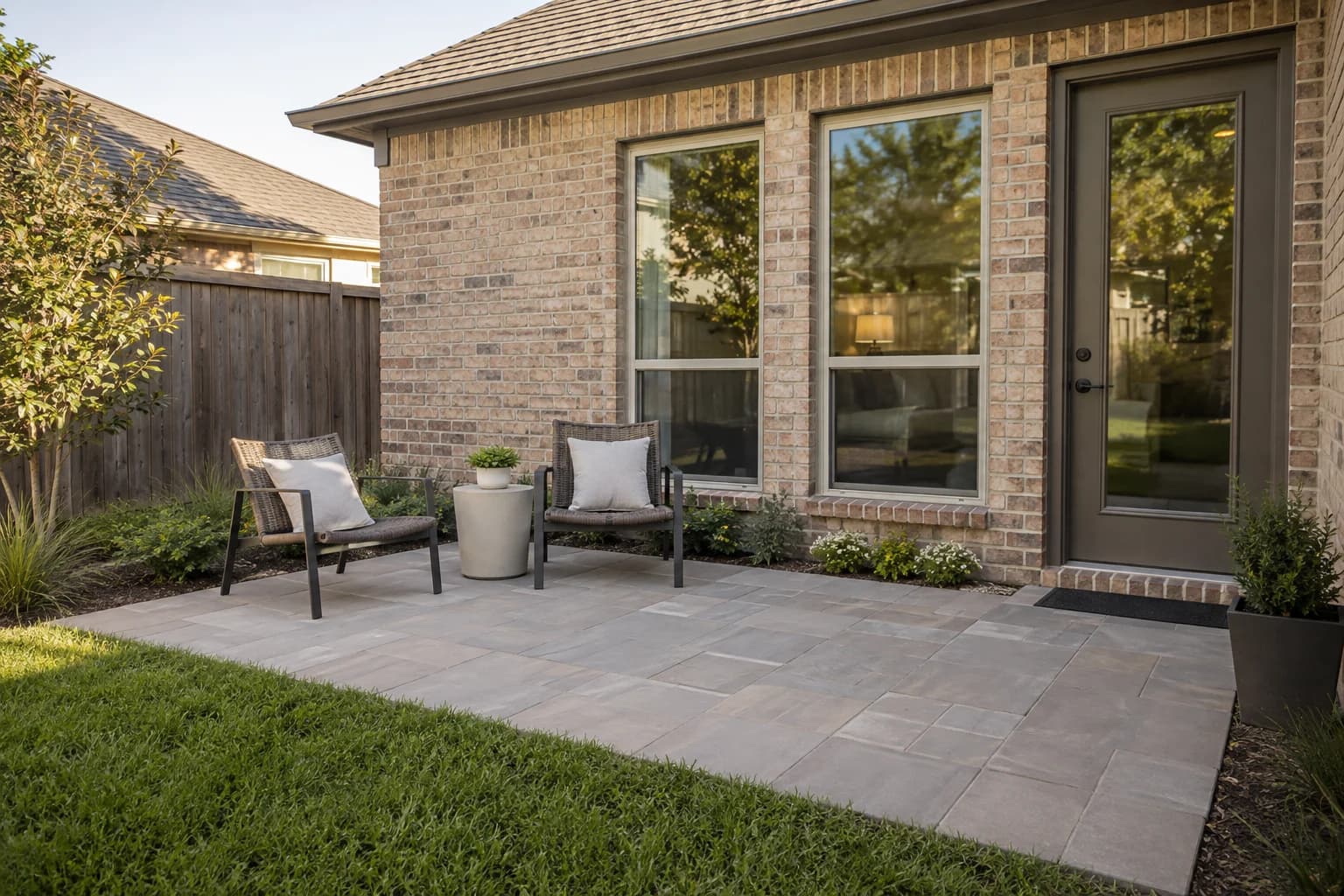 AI design concept: Small Paver Courtyard — main view