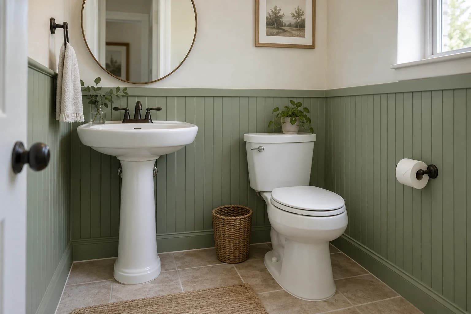 AI design concept: Powder Room Wall Paneling — main view