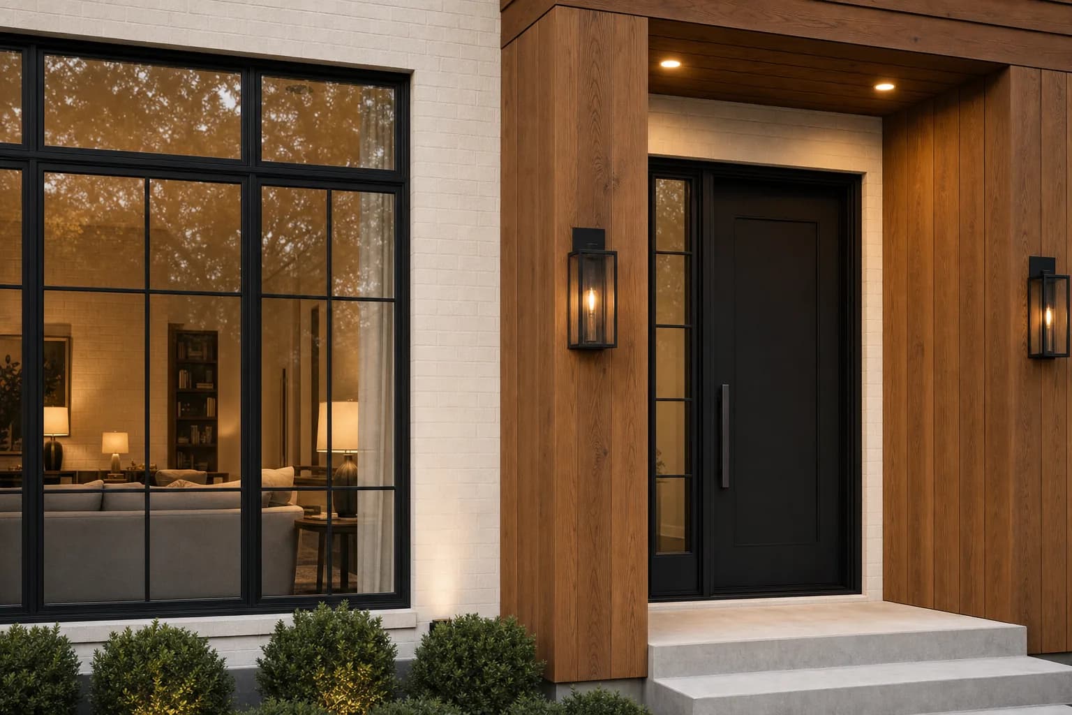 AI design concept: Black Steel-Look Window Facade — view 4