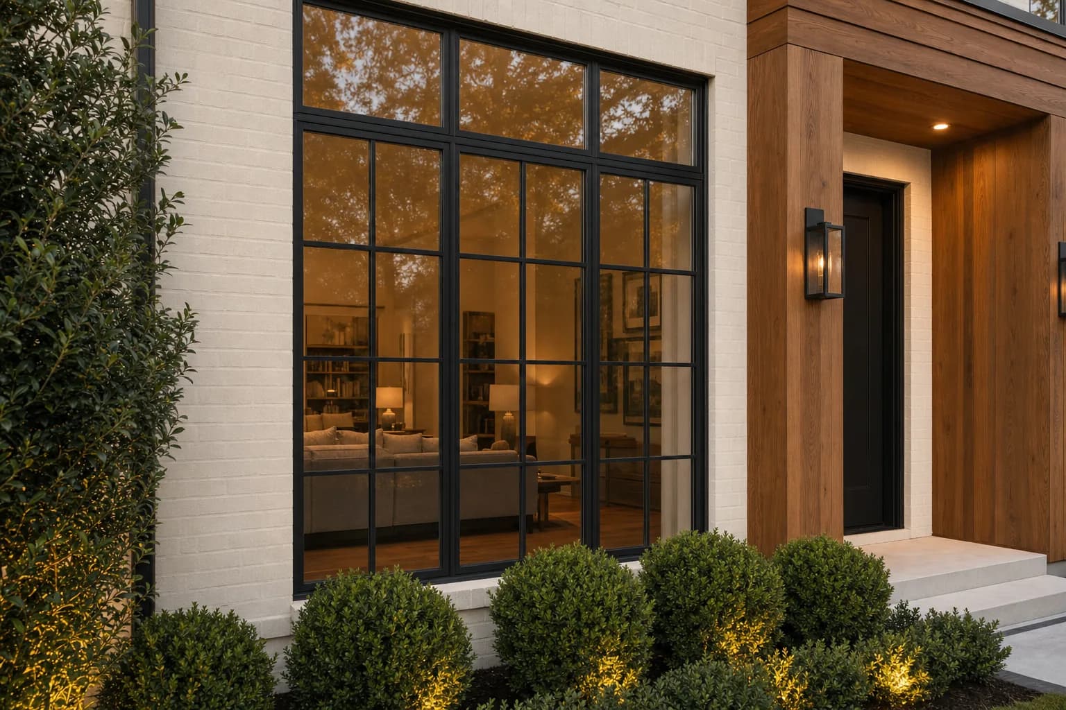 AI design concept: Black Steel-Look Window Facade — view 3