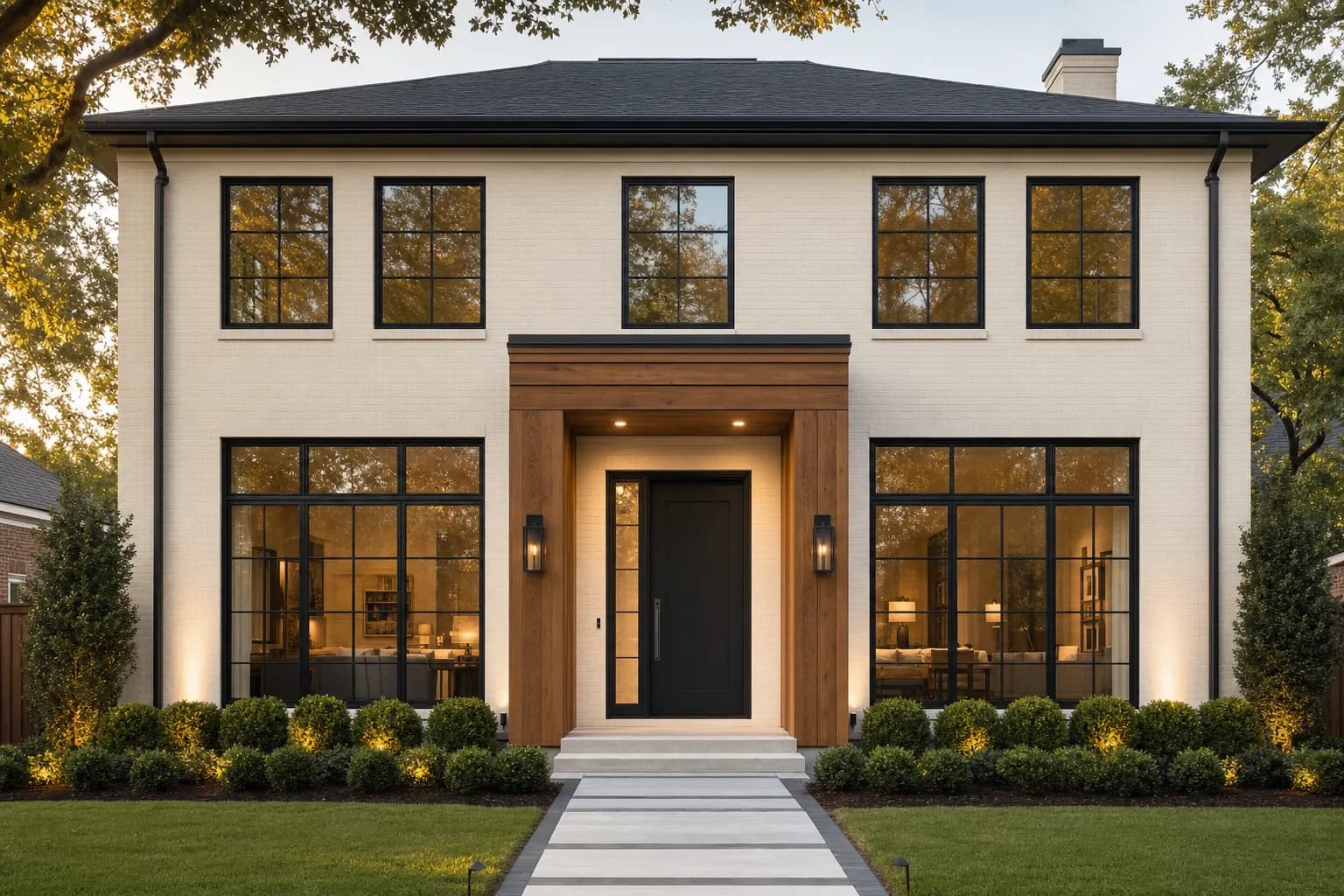 AI design concept: Black Steel-Look Window Facade — main view