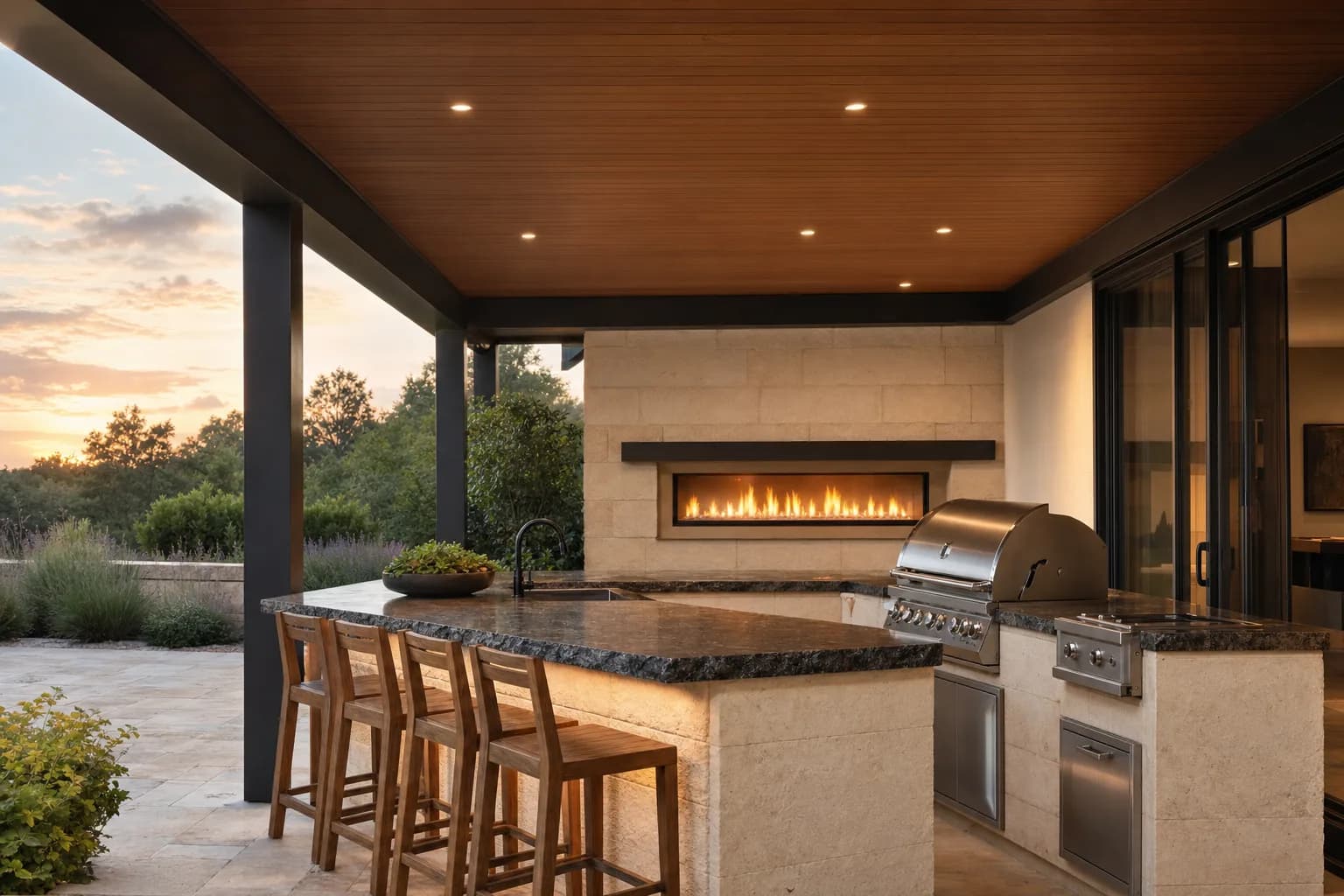 AI design concept: Covered Outdoor Kitchen & Island — main view