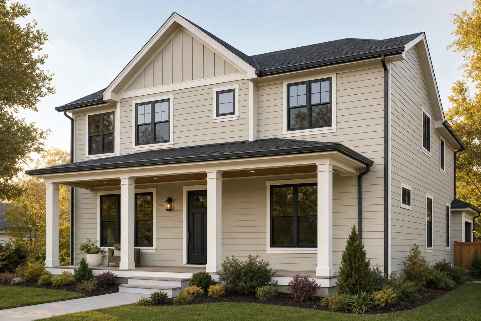 AI design concept: Fiber-Cement Siding Reclad Facade — main view