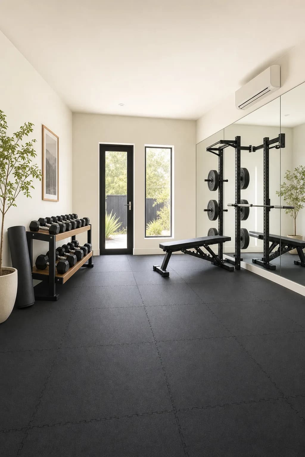 AI design concept: Home gym conversion — view 3