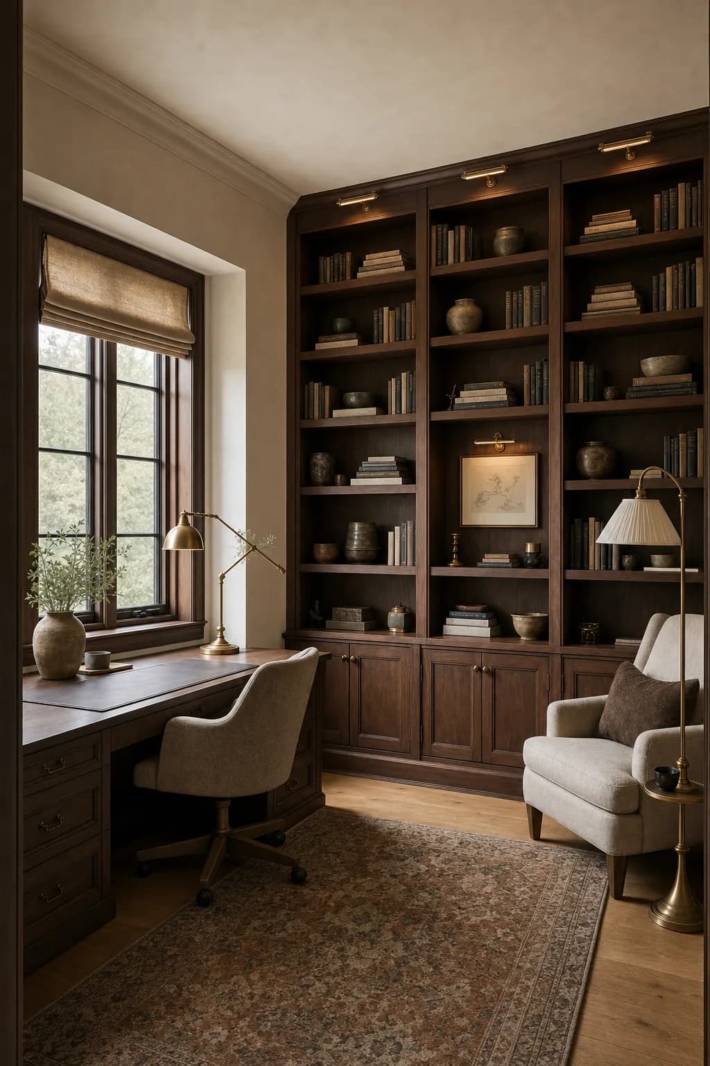 AI design concept: Home Office Library — view 2