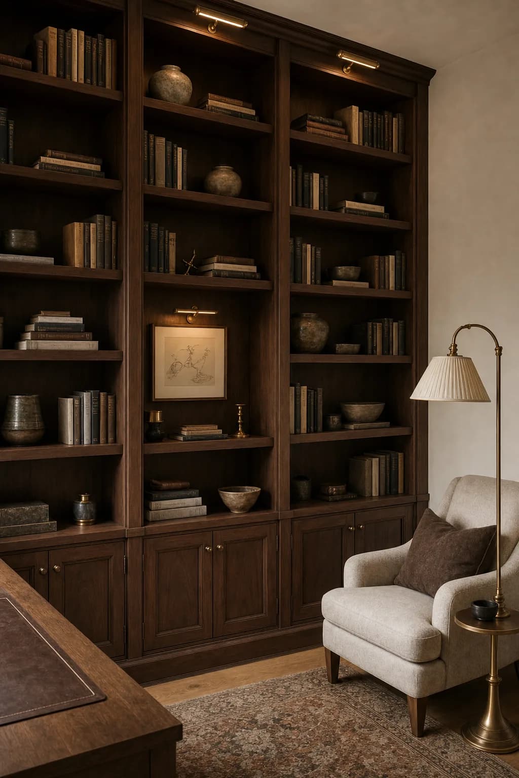 AI design concept: Home Office Library — view 3