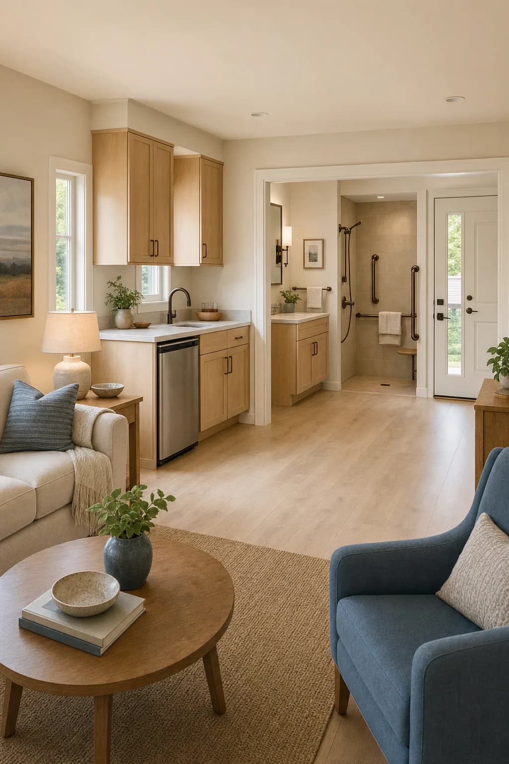 AI design concept: Attached in-law / guest suite addition — main view