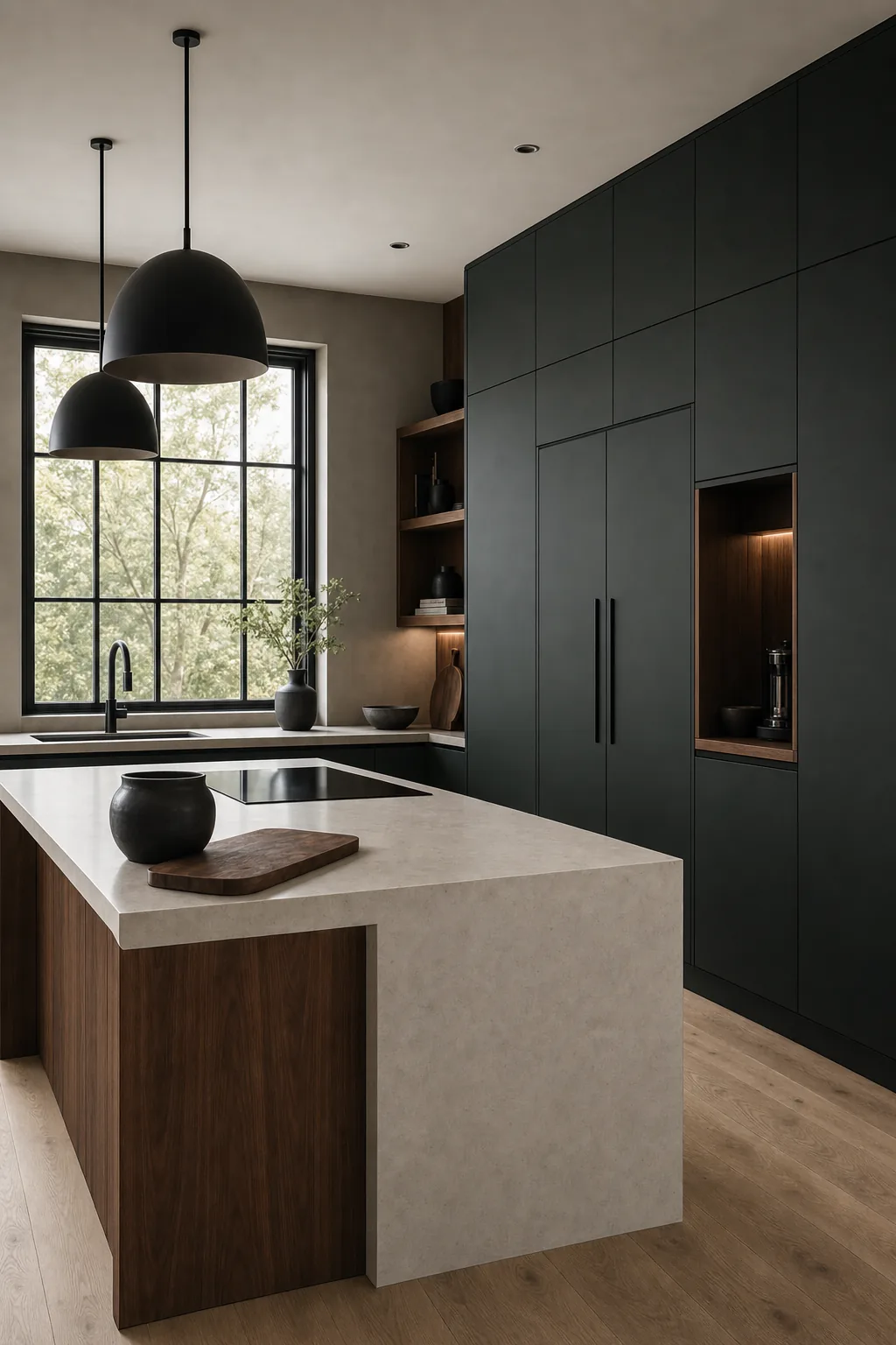 AI design concept: Moody Modern Kitchen — view 2