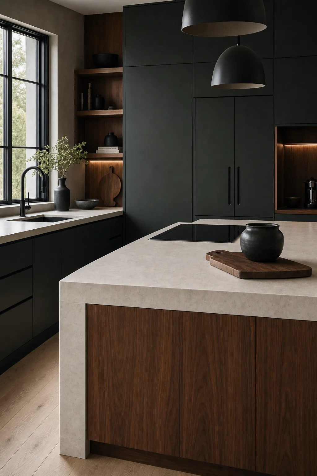 AI design concept: Moody Modern Kitchen — view 3