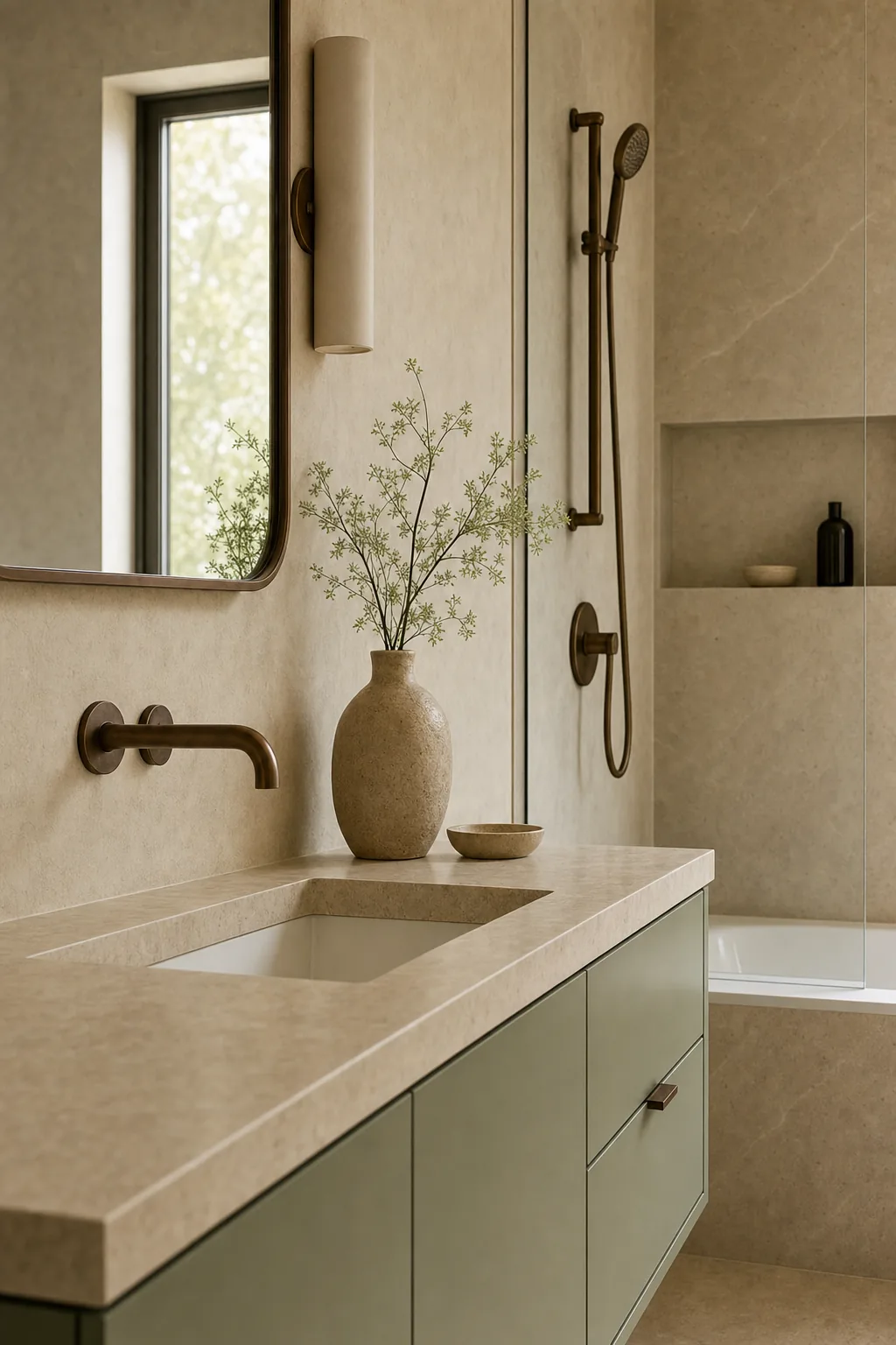 AI design concept: Organic Modern Primary Bath — view 2