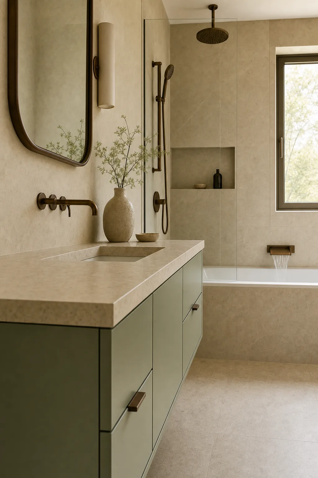 AI design concept: Organic Modern Primary Bath — view 4