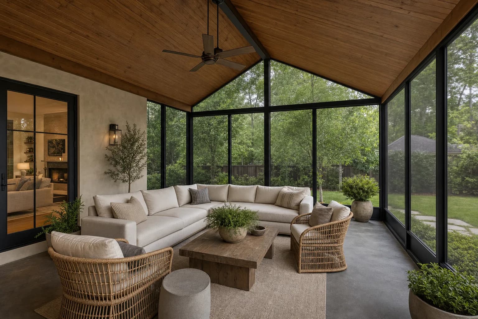 AI design concept: Screened porch addition — main view