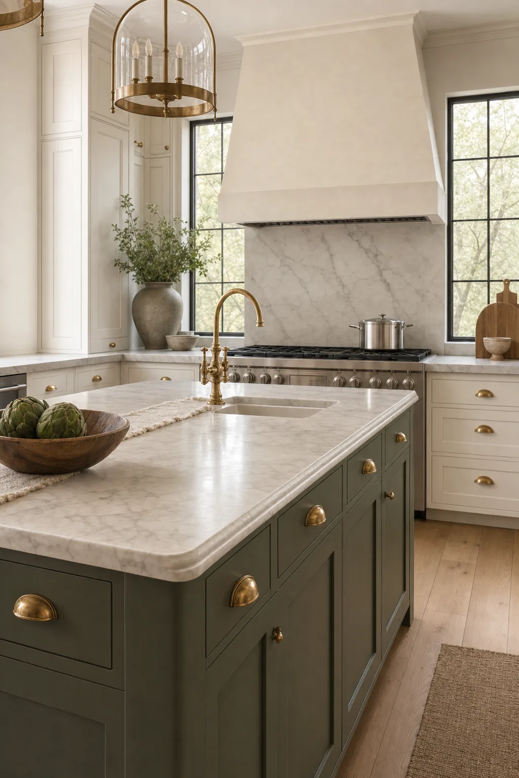 AI design concept: Two-Tone Island Kitchen — view 3