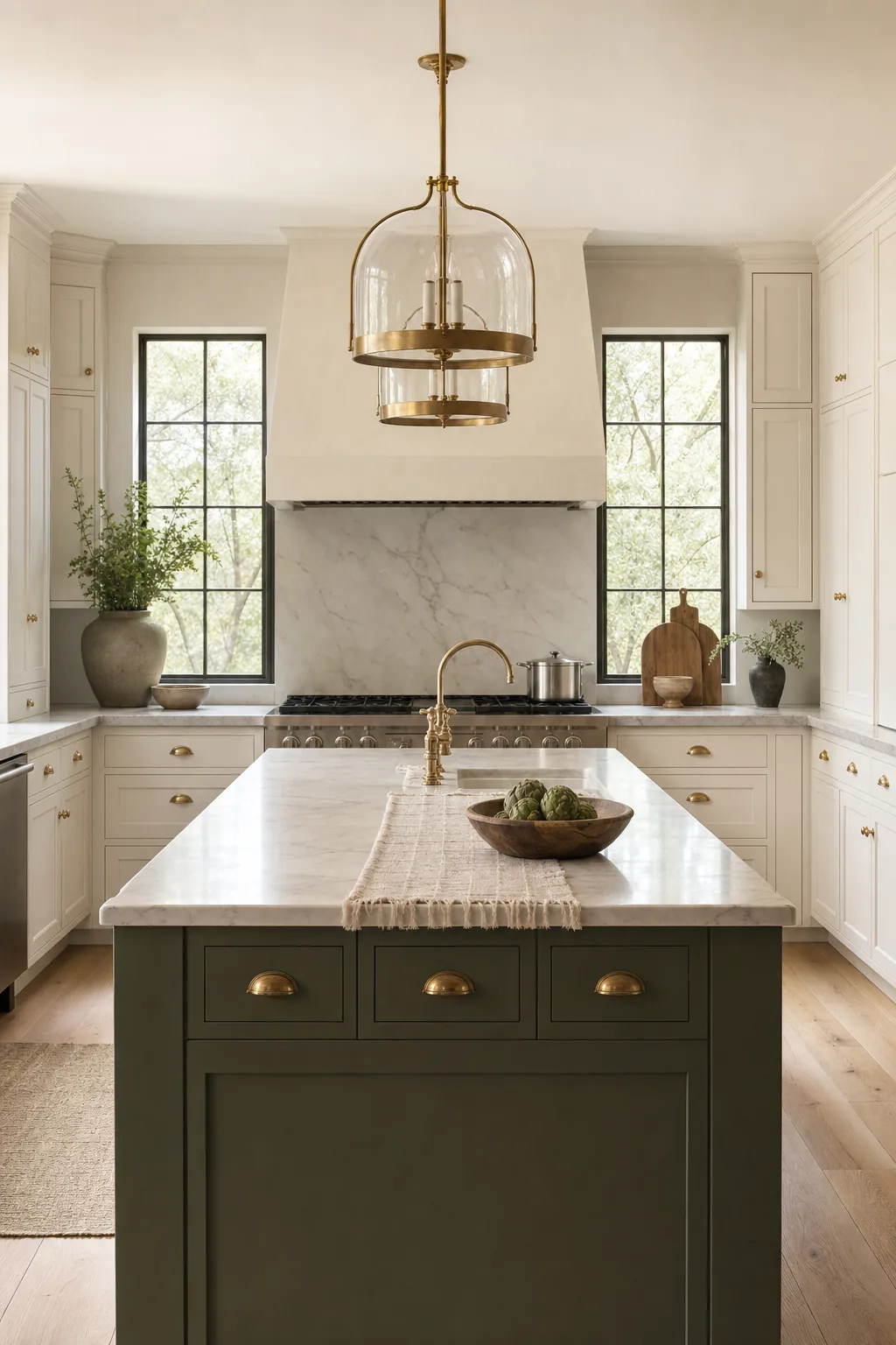 AI design concept: Two-Tone Island Kitchen — main view