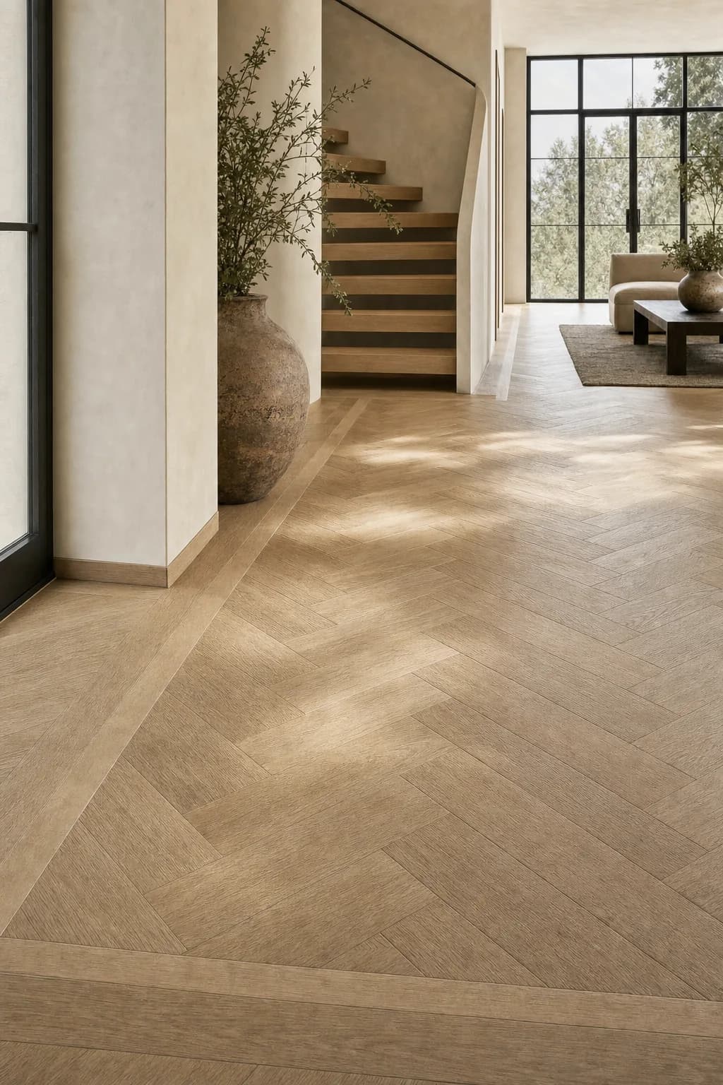 AI design concept: White-Oak Herringbone Floor — view 4