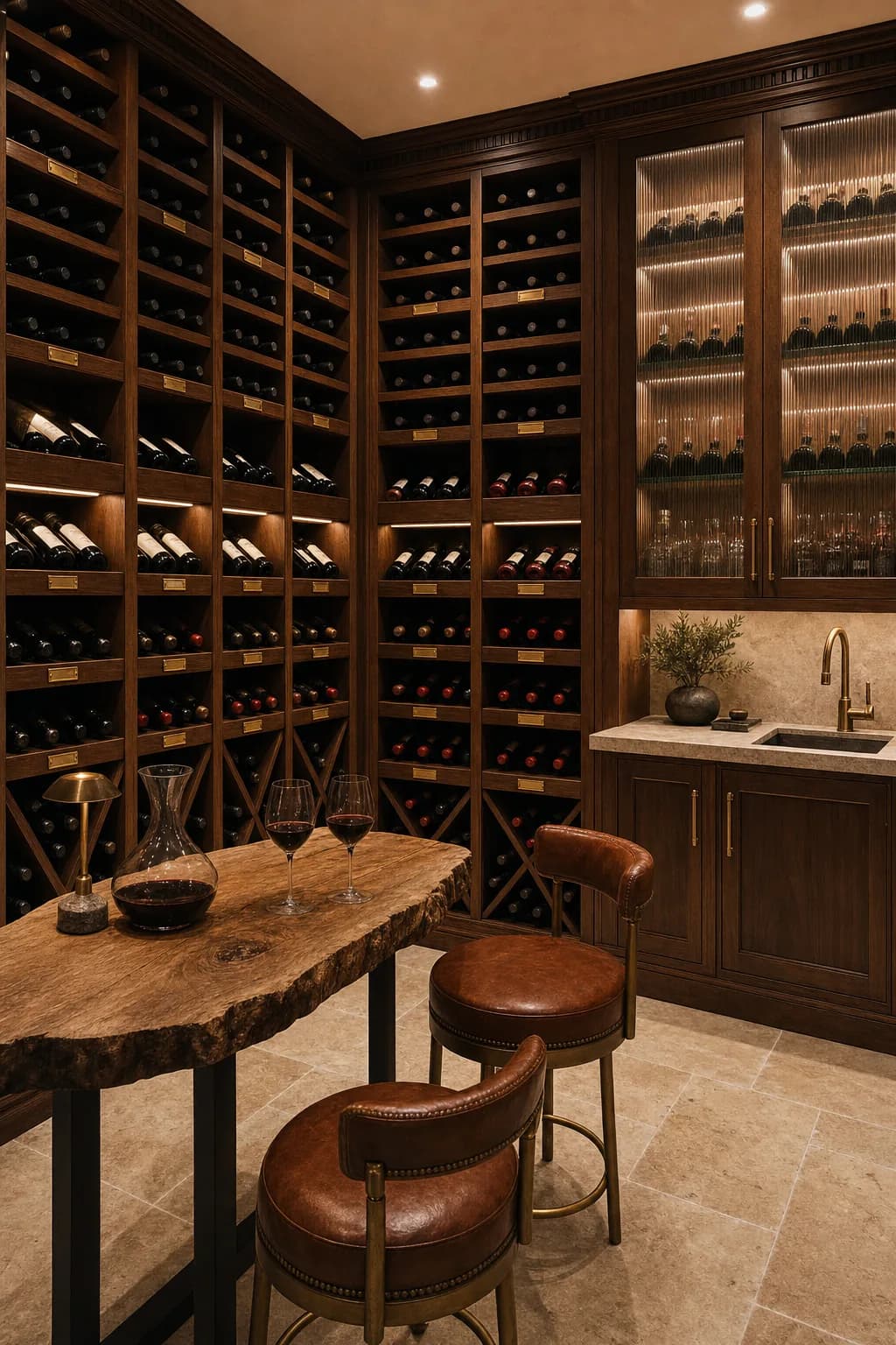 AI design concept: Wine Cellar & Tasting Room — main view