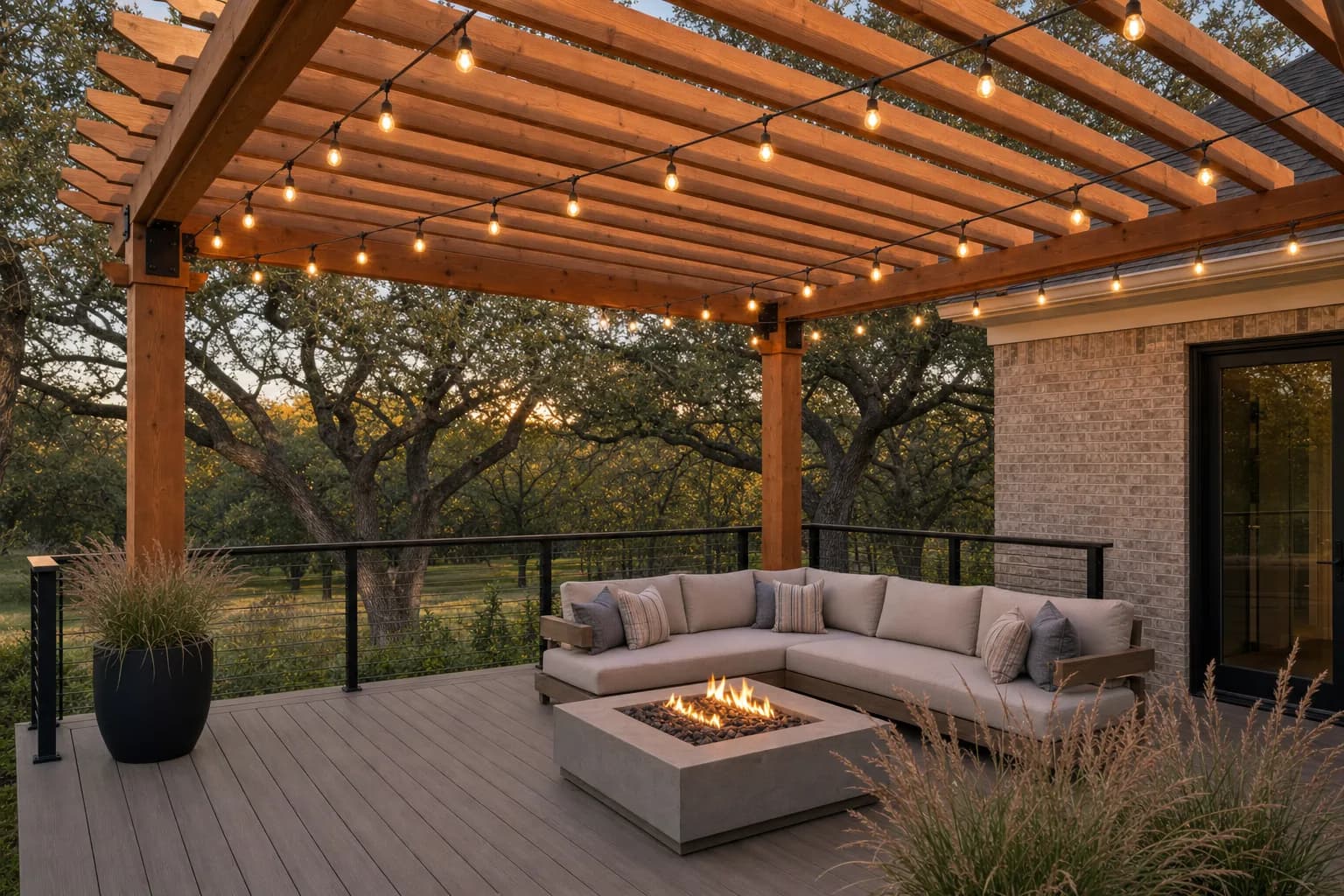 AI design concept: Cedar Pergola Deck — view 4