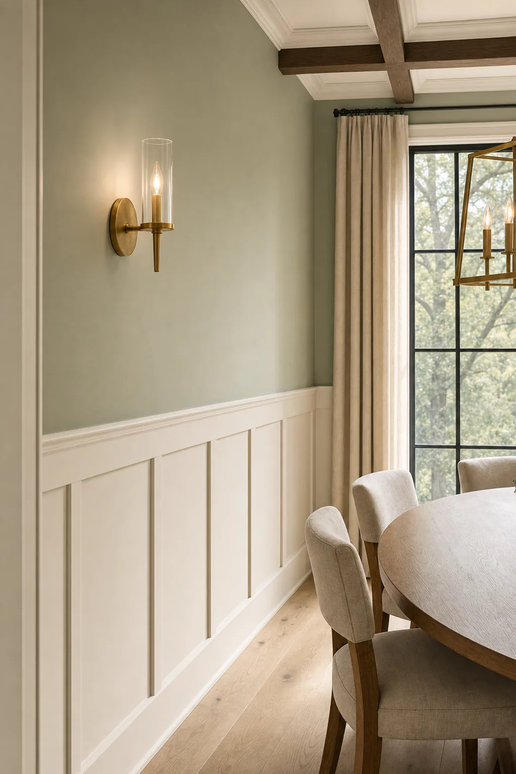 AI design concept: Coffered-Ceiling Dining Room — view 4