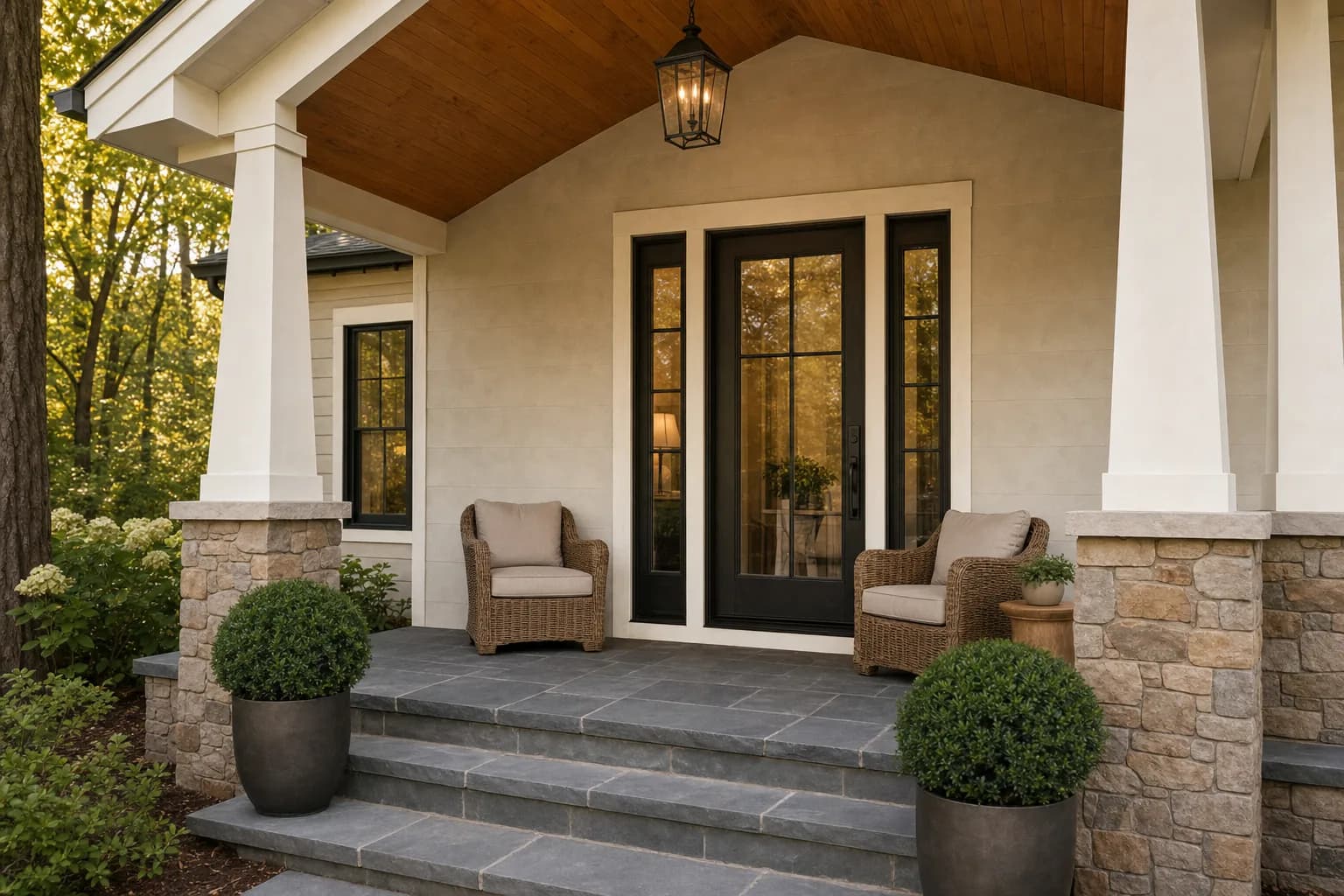 AI design concept: Covered front-porch portico — view 4