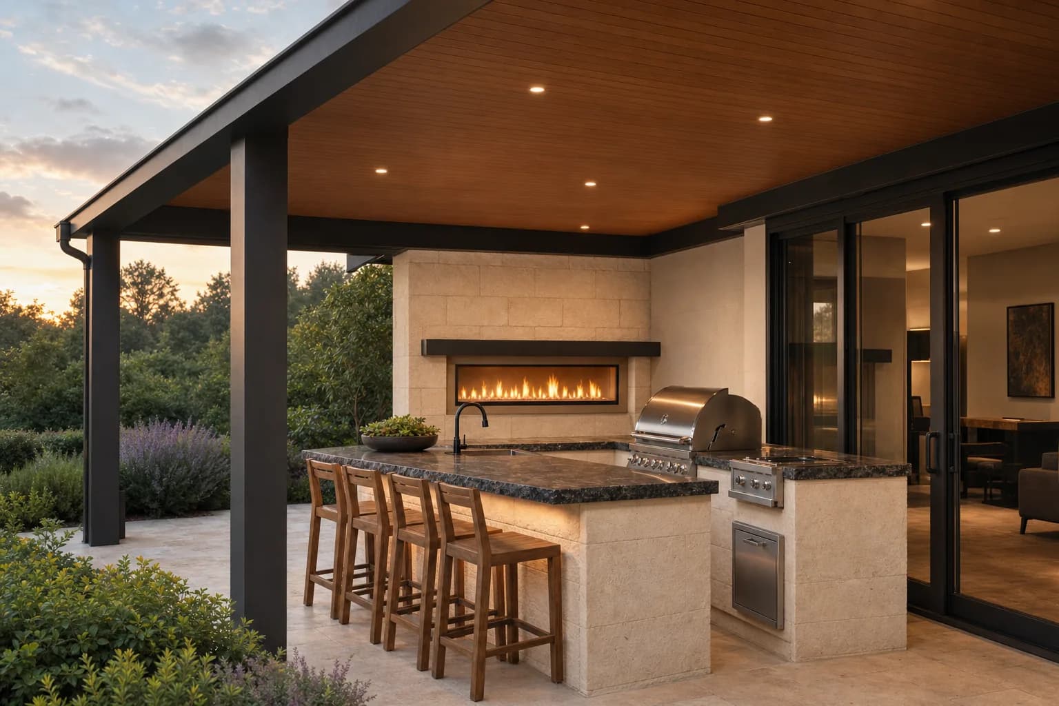 AI design concept: Covered Outdoor Kitchen & Island — view 4