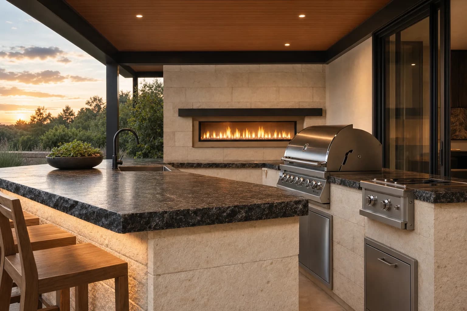 AI design concept: Covered Outdoor Kitchen & Island — view 3