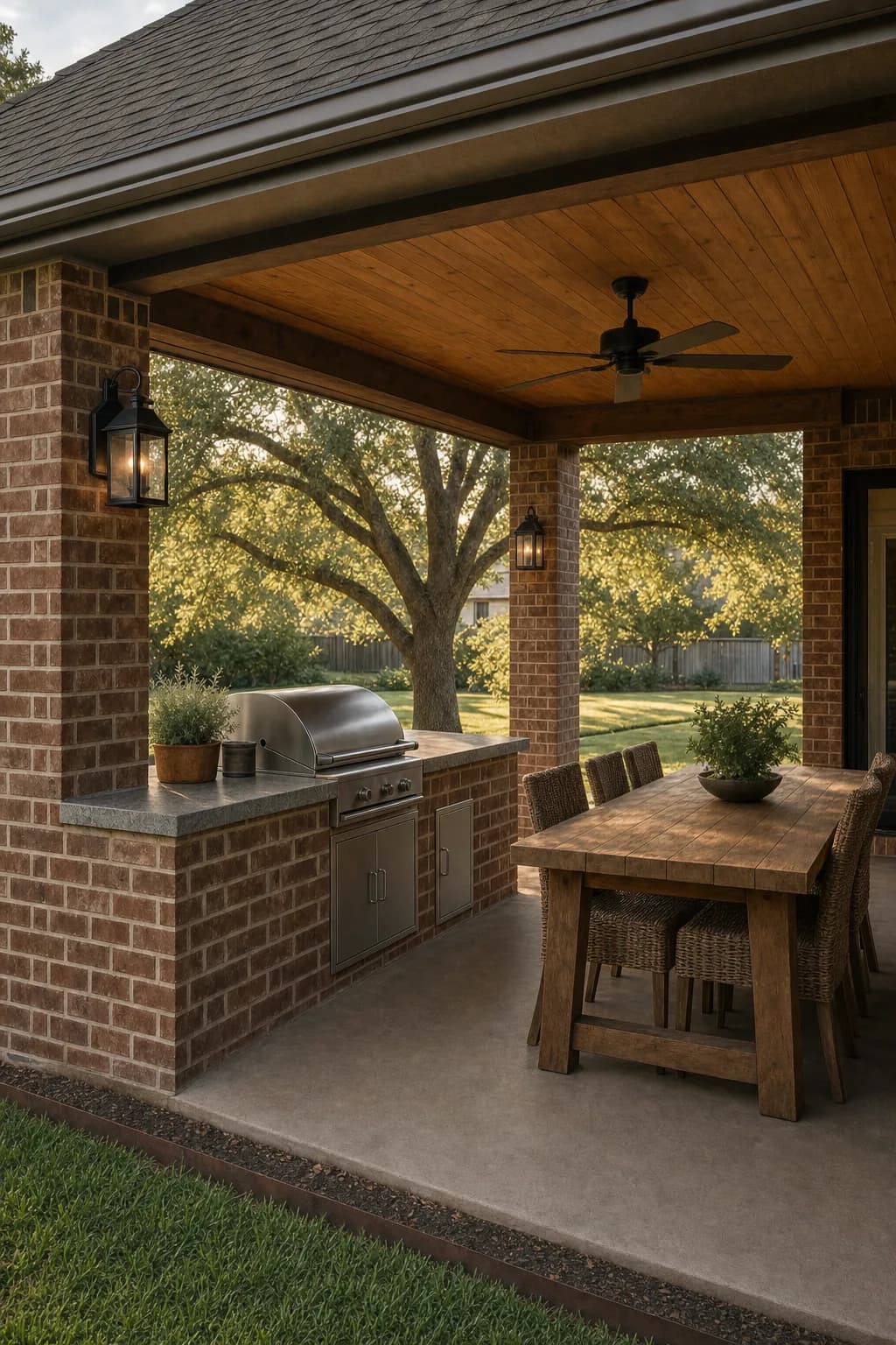 AI design concept: Covered Patio Outdoor Kitchen — view 2