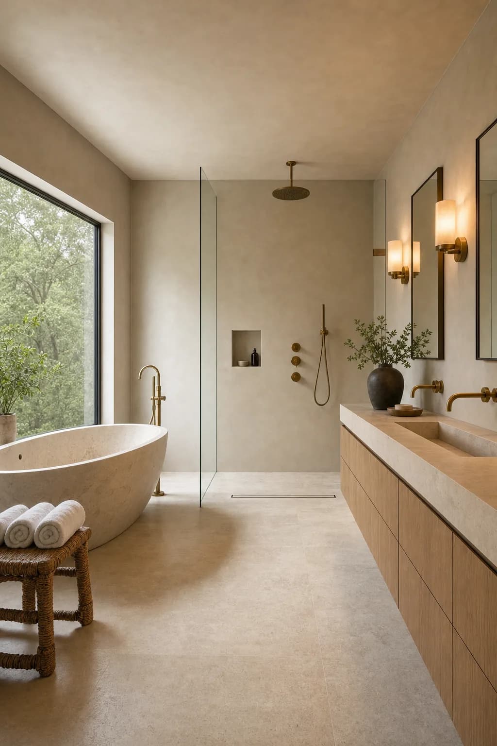 AI design concept: Curbless wet-room bath — view 2