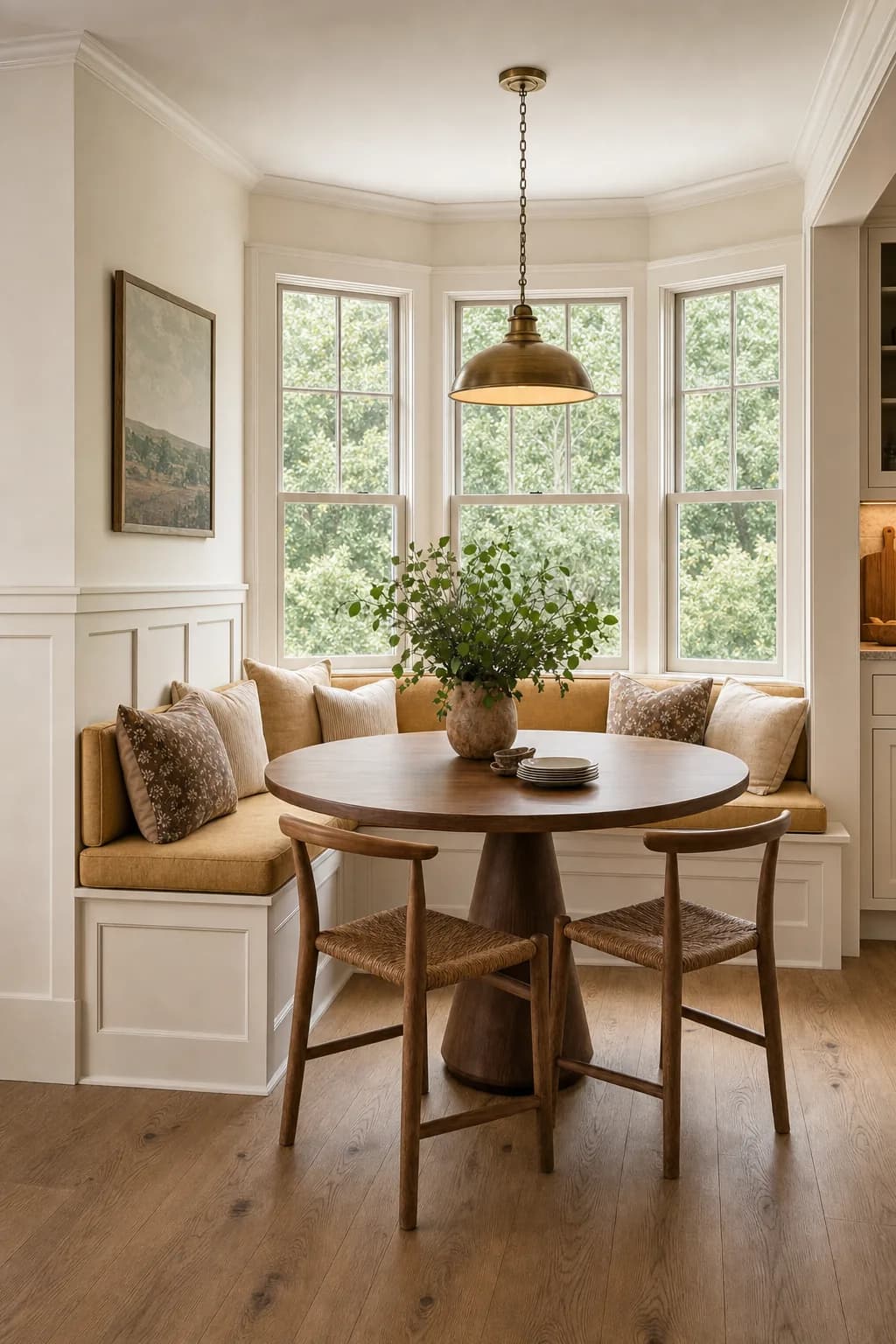 AI design concept: Banquette breakfast nook — view 2
