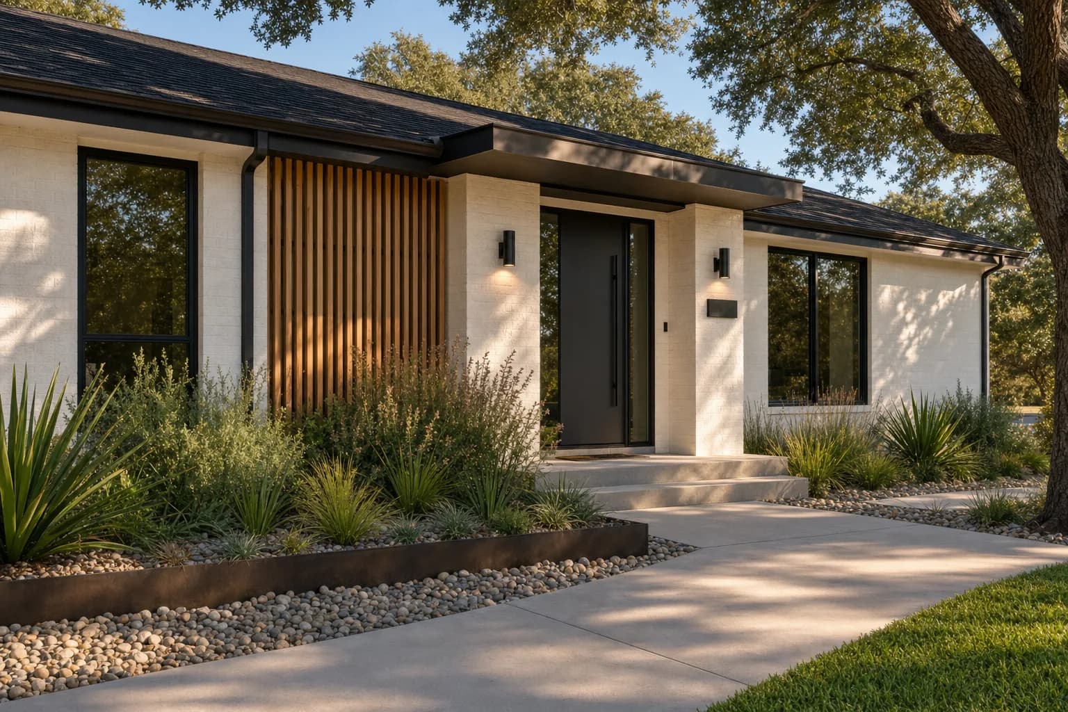 AI design concept: Modern Ranch Curb Appeal — view 2