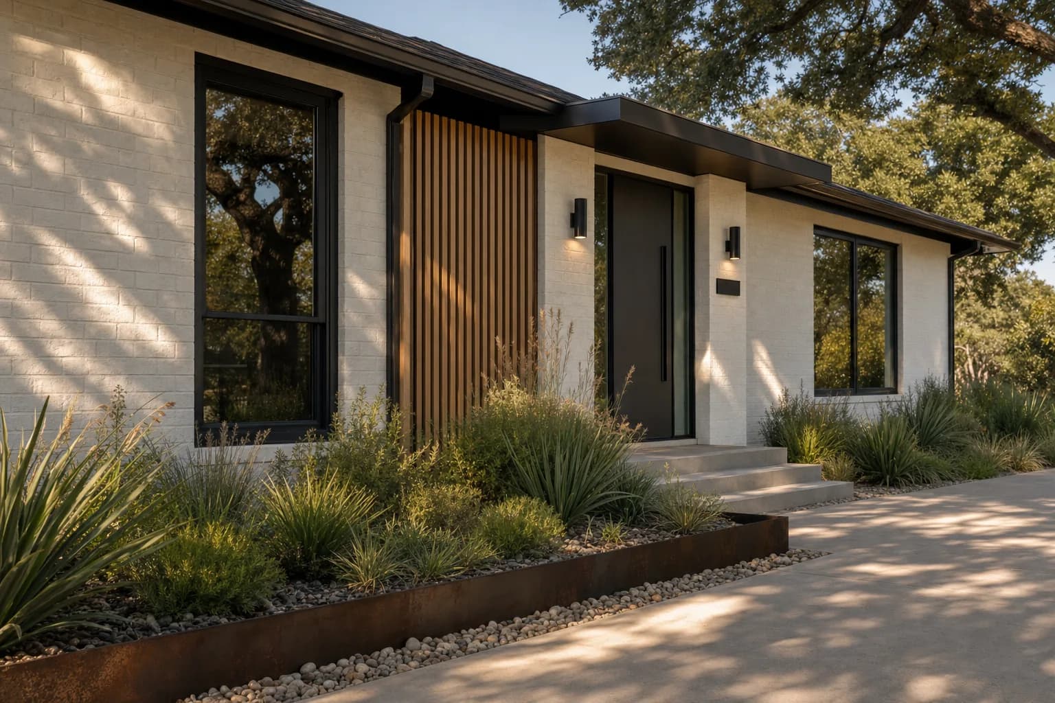 AI design concept: Modern Ranch Curb Appeal — view 4
