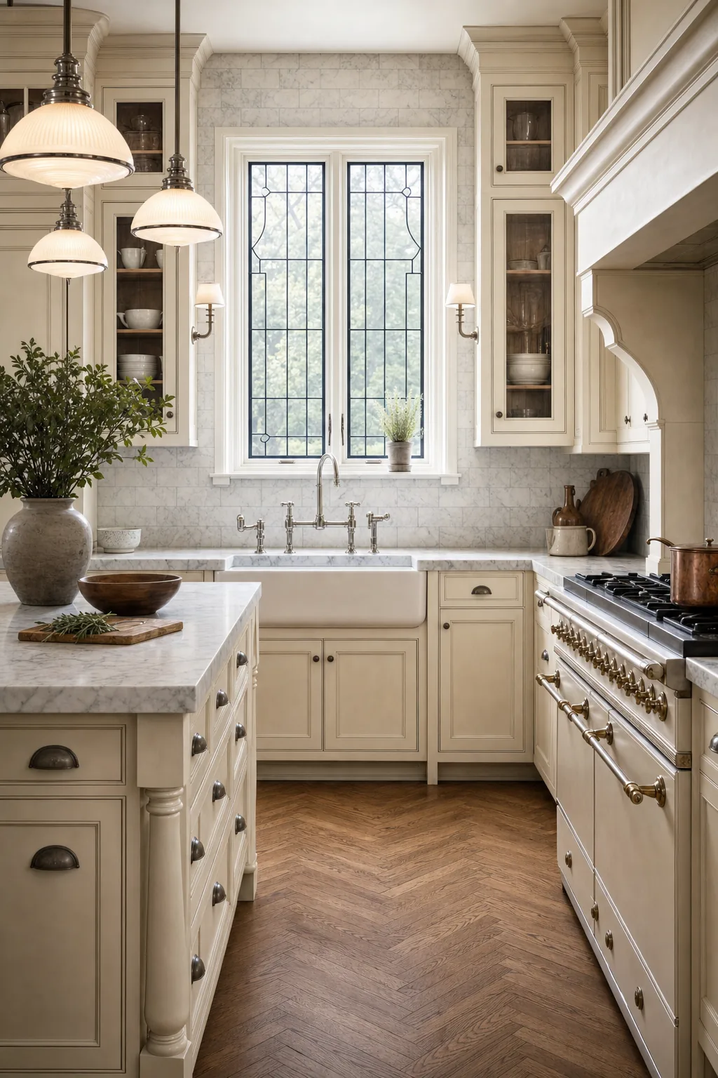 AI design concept: North Shore Inset Marble Kitchen — view 2