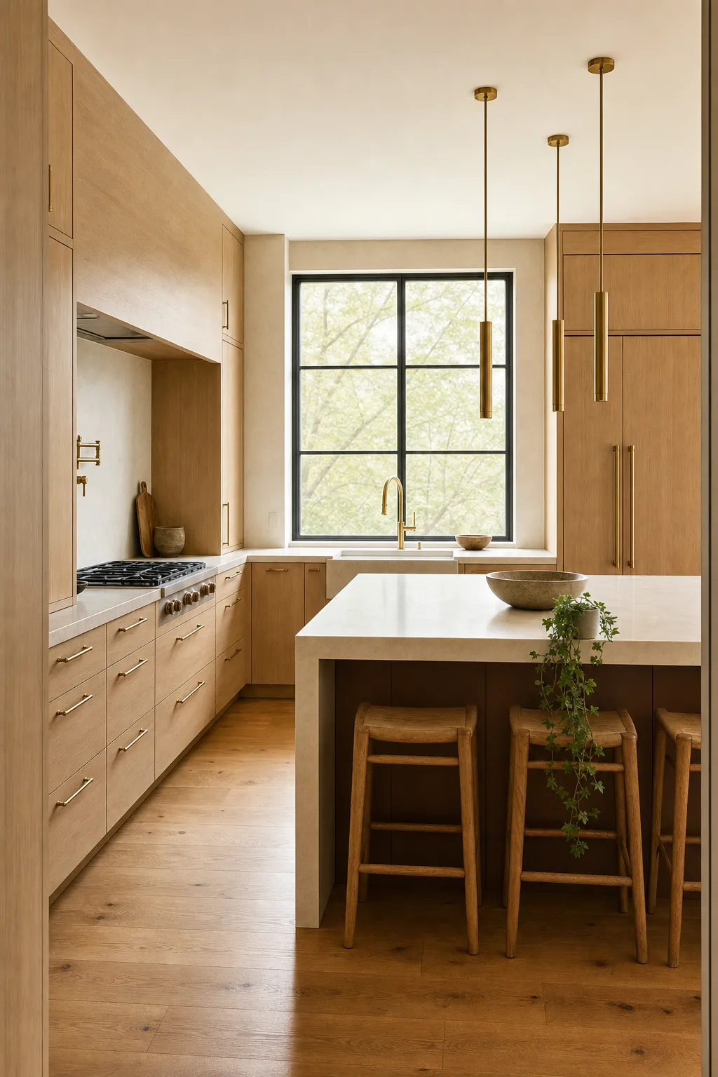 AI design concept: Warm Open Kitchen — view 2