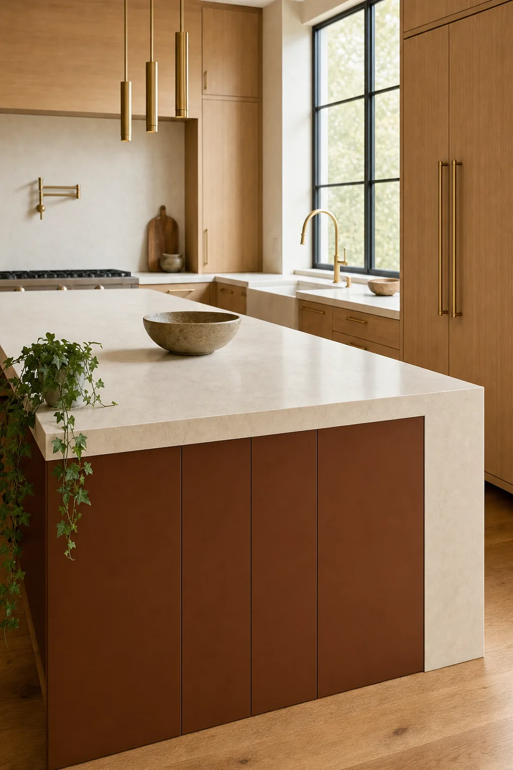 AI design concept: Warm Open Kitchen — view 3
